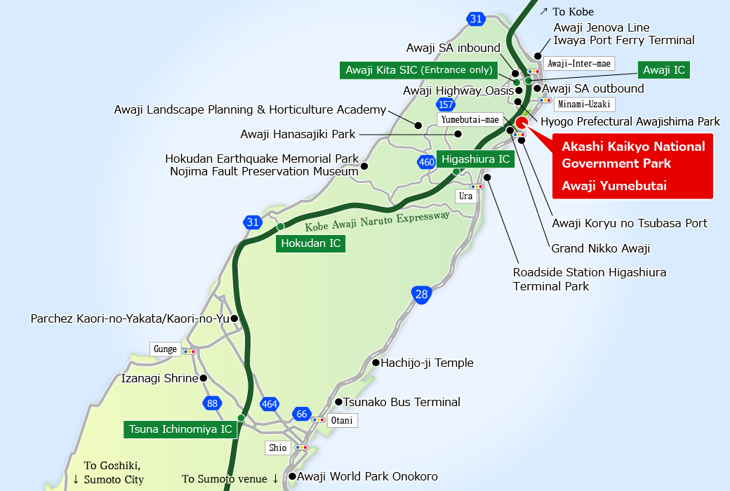 Access map to Awaji venue